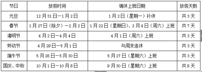 2017年春節(jié)放假安排時(shí)間表什么時(shí)候出來(lái)