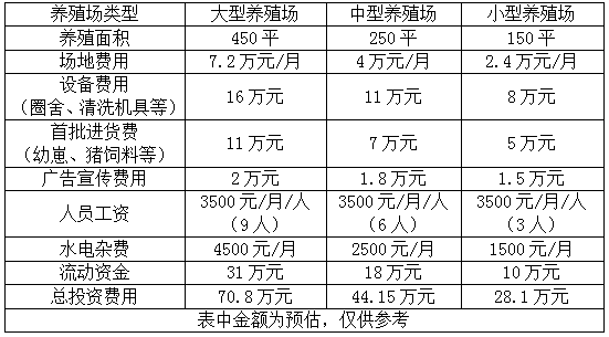 加盟养猪需要多少钱