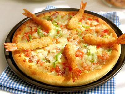 鲜虾披萨展示