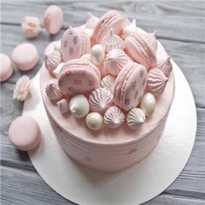 马卡龙蛋糕粉色