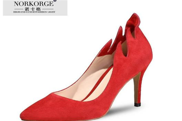 诺卡格女鞋红色高跟鞋