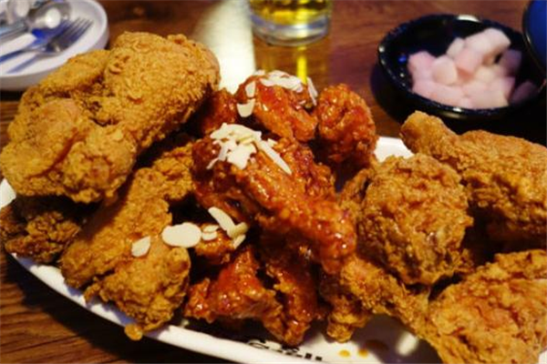  Fried chicken with garlic in beer