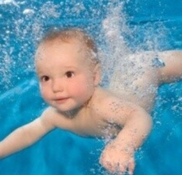  Children bathing and swimming