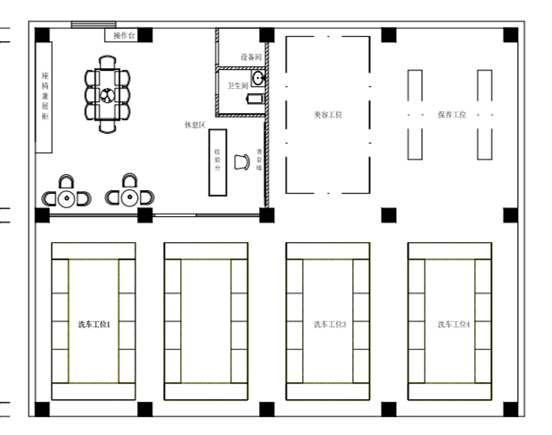 汽车美容工位尺寸图图片